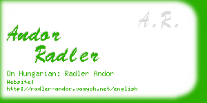 andor radler business card